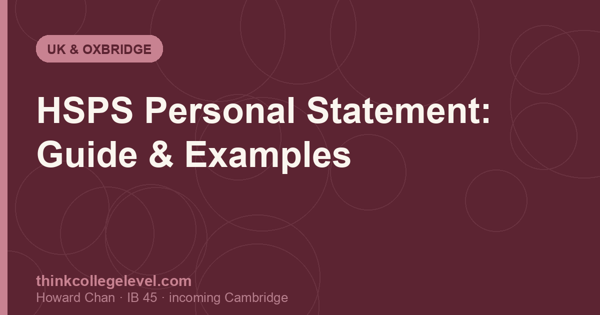 HSPS Personal Statement: Guide & Examples