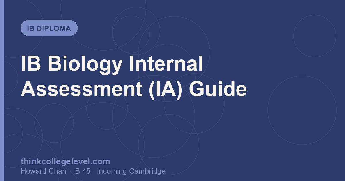IB Biology Internal Assessment (IA) Guide